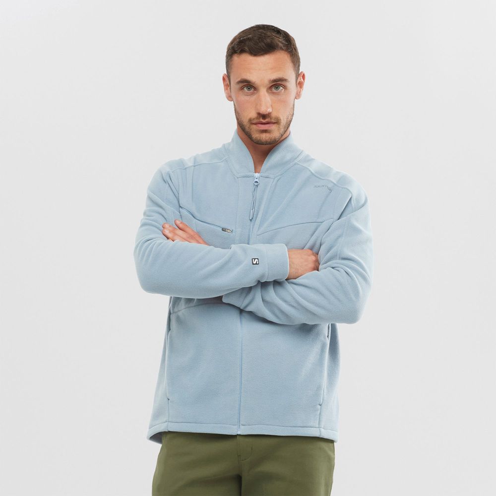 Sweatshirt À Capuche Salomon Homme Bleu - Salomon OUTLIFE ZIP FRONT MIDLAYER M - France (2904-FBPRI)